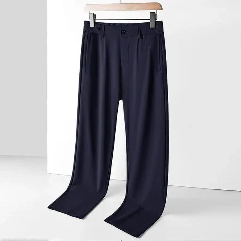 Ice Silk Leisure Straight Loose Trousers Men