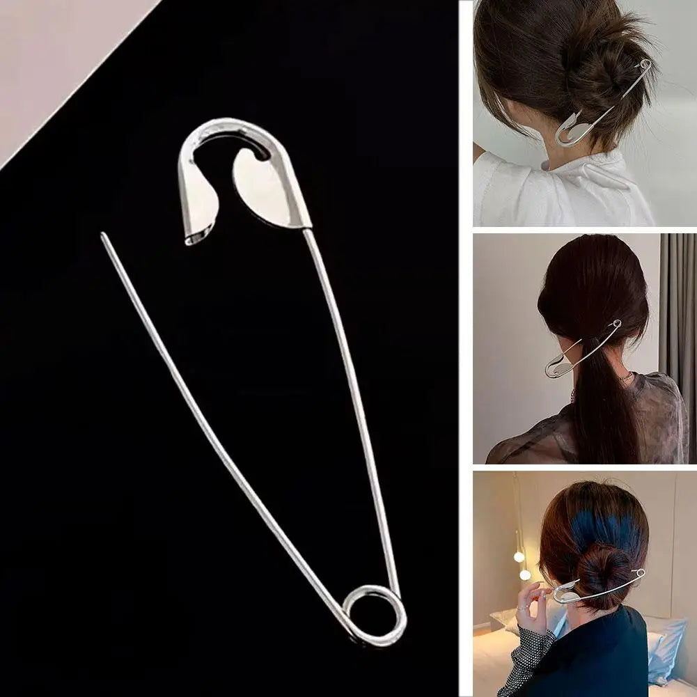 New Large Safety Pin Metal Hair Claws